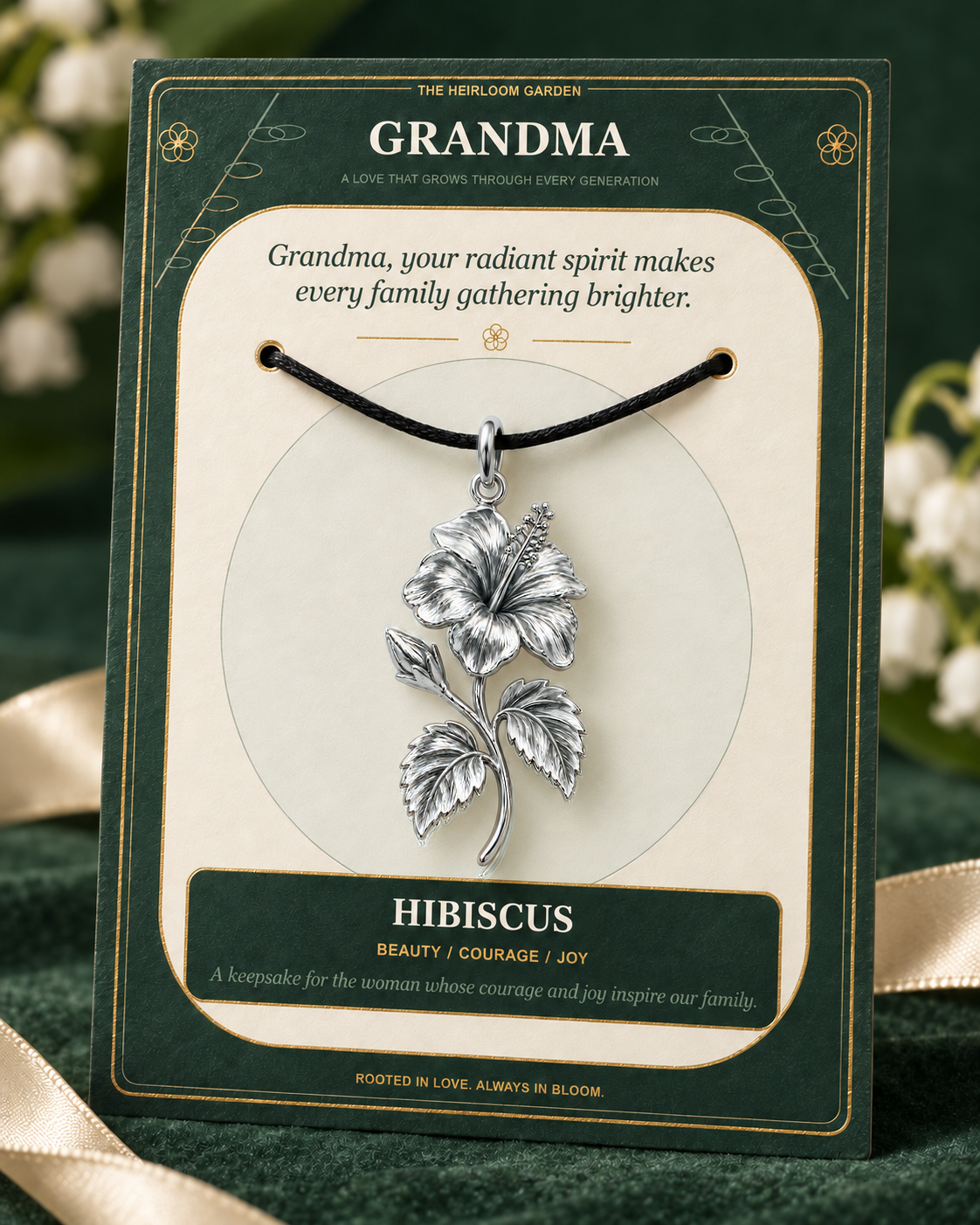 Grandma, Your Love Is the Root From Which Our Family Blooms — Flower Charm Bracelet Set