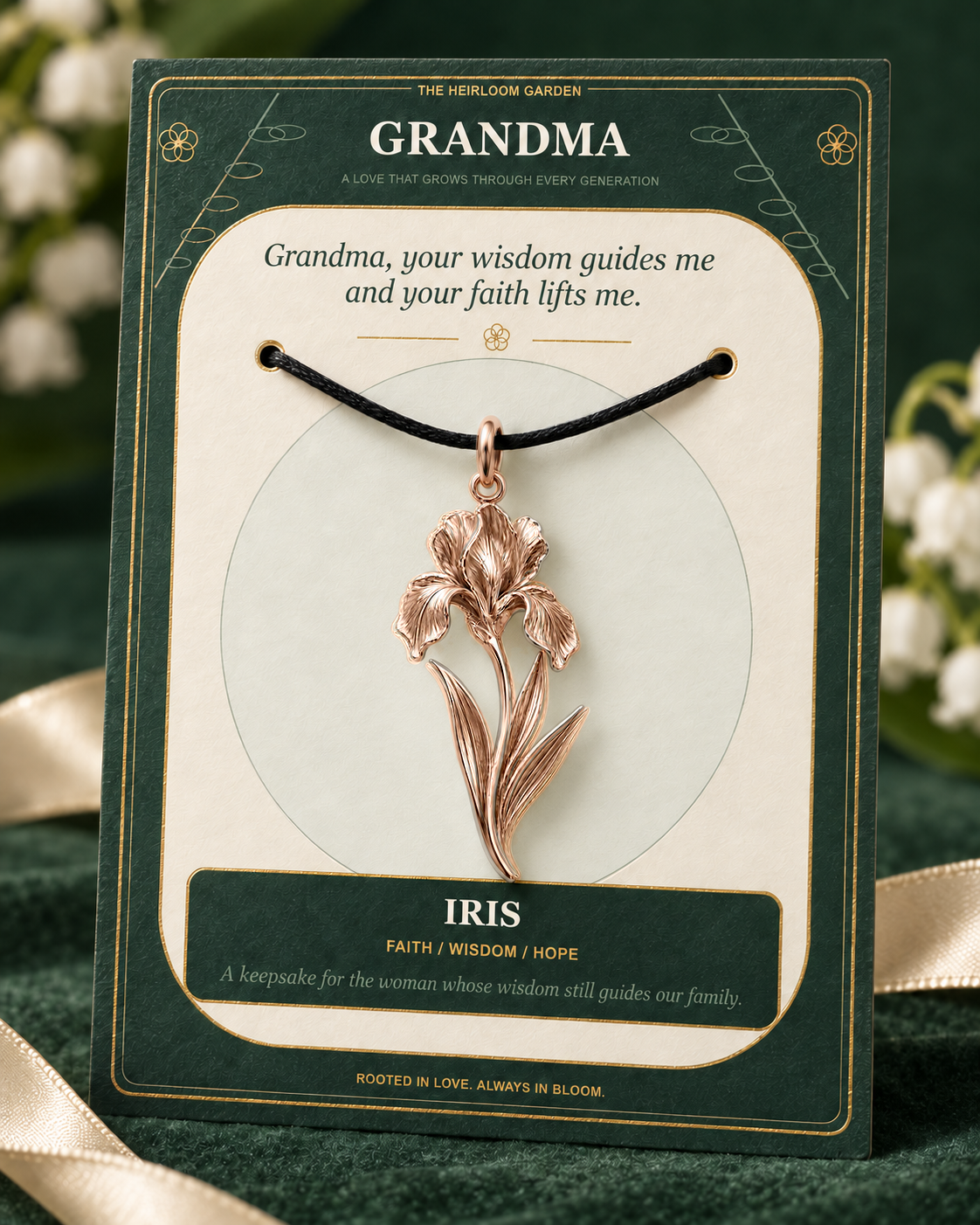 Grandma, Your Love Is the Root From Which Our Family Blooms — Flower Charm Bracelet Set