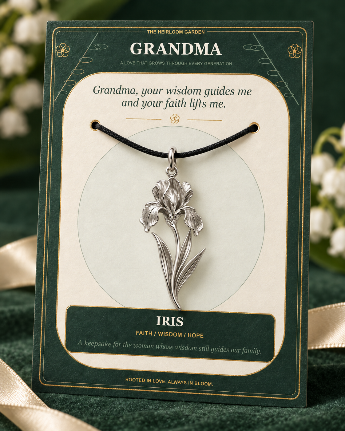 Grandma, Your Love Is the Root From Which Our Family Blooms — Flower Charm Bracelet Set