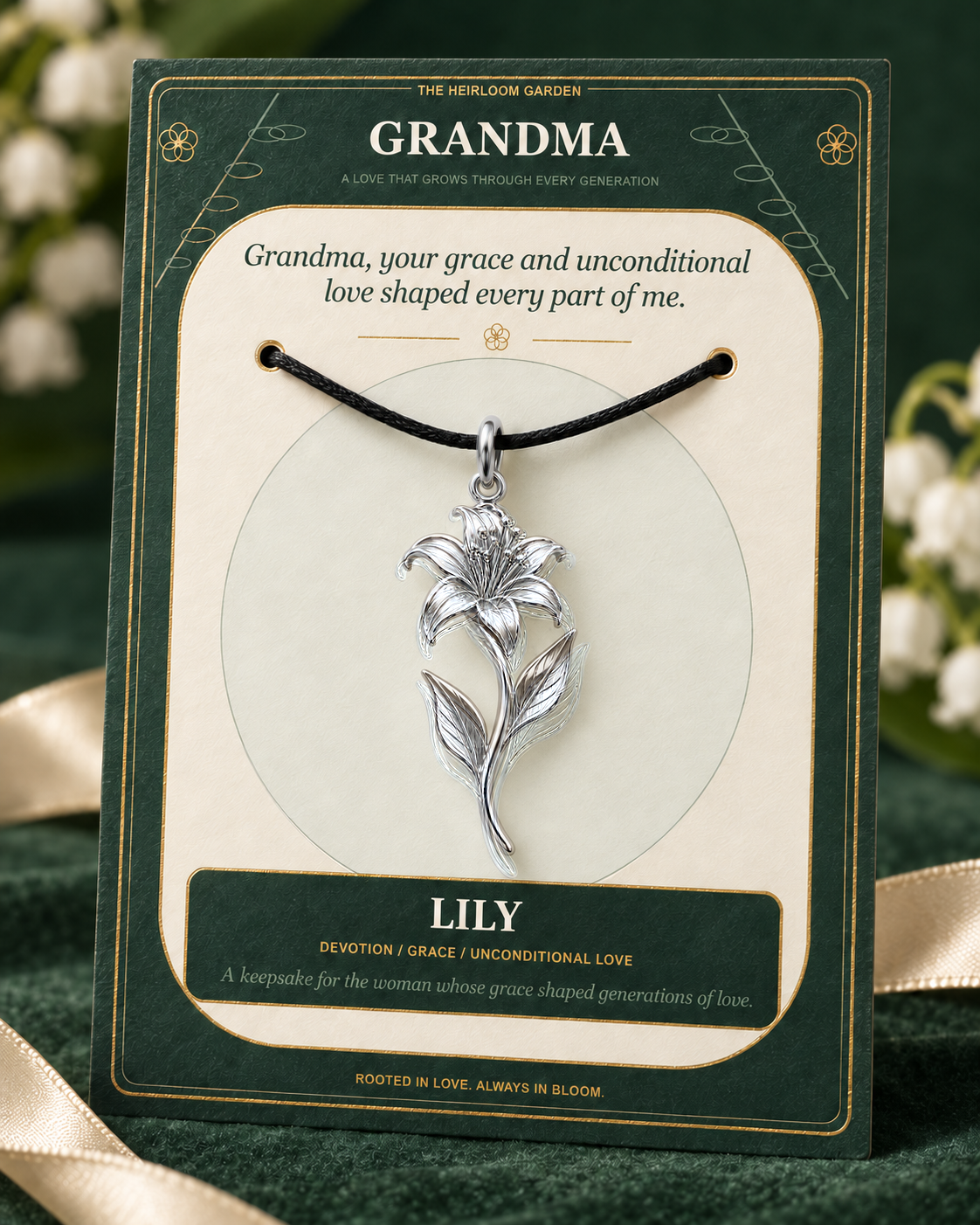 Grandma, Your Love Is the Root From Which Our Family Blooms — Flower Charm Bracelet Set