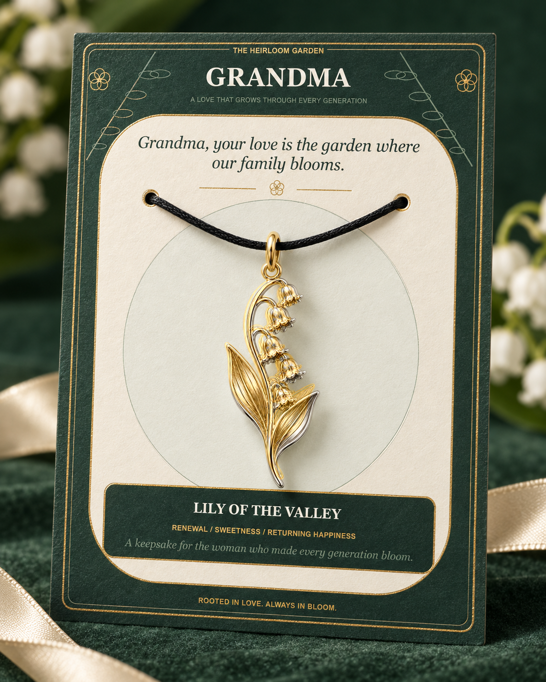 Grandma, Your Love Is the Root From Which Our Family Blooms — Flower Charm Bracelet Set
