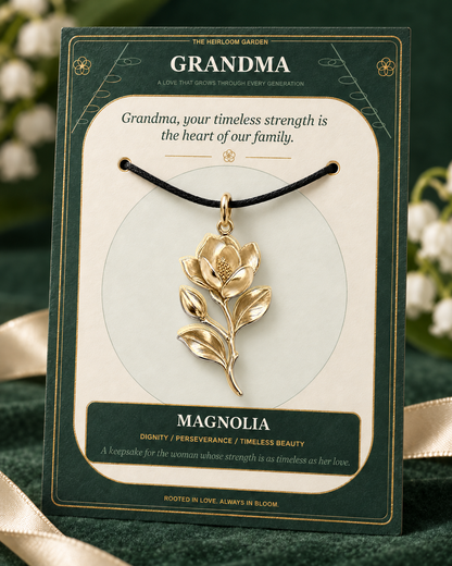 Grandma, Your Love Is the Root From Which Our Family Blooms — Flower Charm Bracelet Set