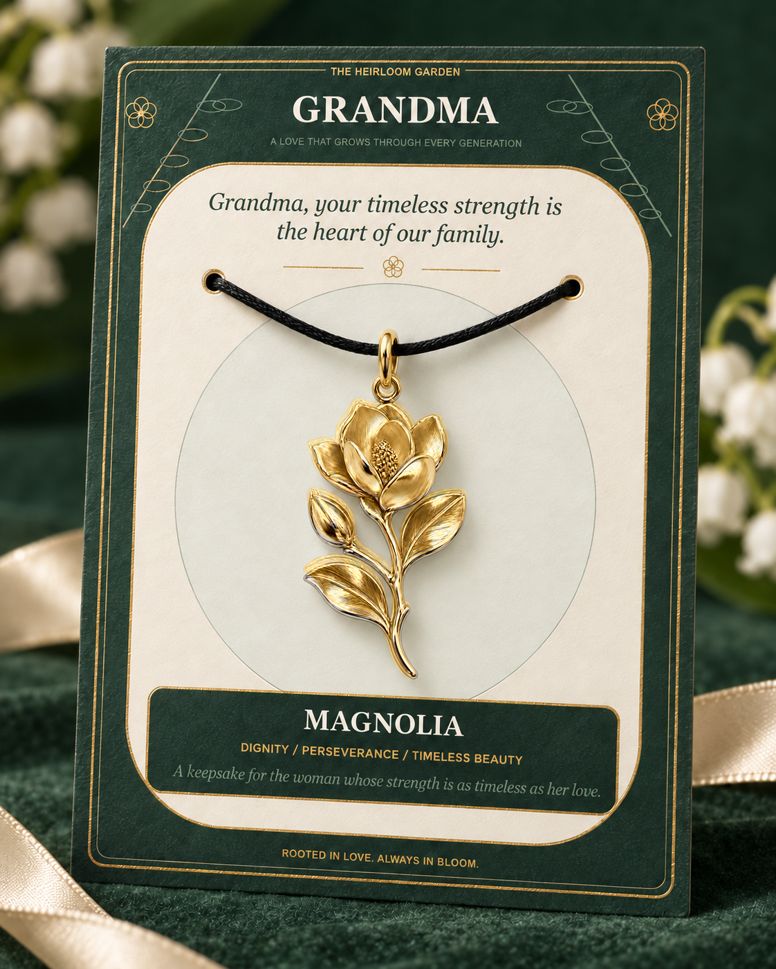 Grandma, Your Love Is the Root From Which Our Family Blooms — Flower Charm Bracelet Set