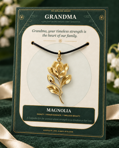 Grandma, Your Love Is the Root From Which Our Family Blooms — Flower Charm Bracelet Set