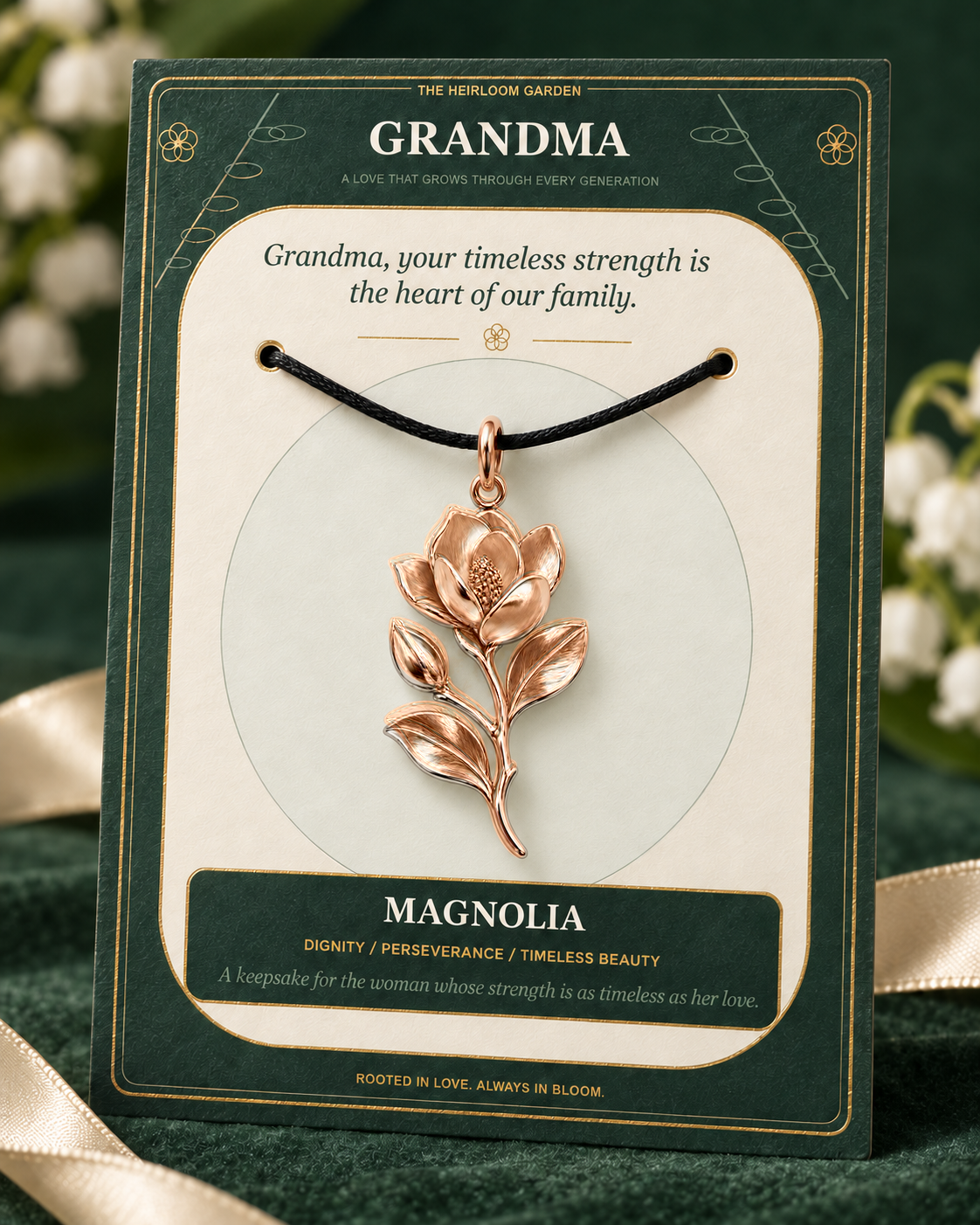 Grandma, Your Love Is the Root From Which Our Family Blooms — Flower Charm Bracelet Set