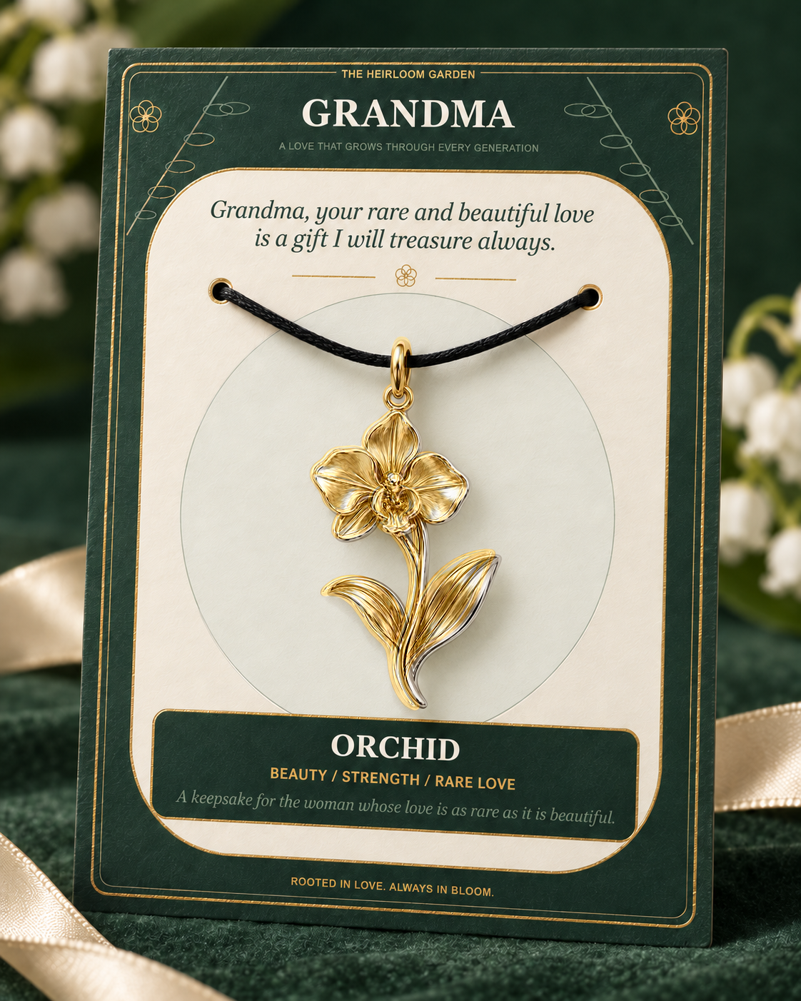 Grandma, Your Love Is the Root From Which Our Family Blooms — Flower Charm Bracelet Set