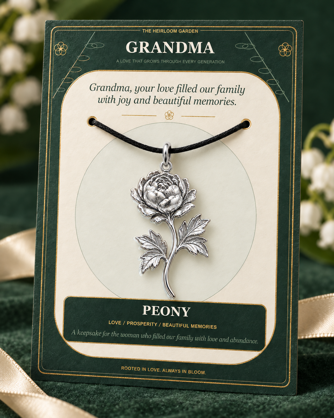 Grandma, Your Love Is the Root From Which Our Family Blooms — Flower Charm Bracelet Set