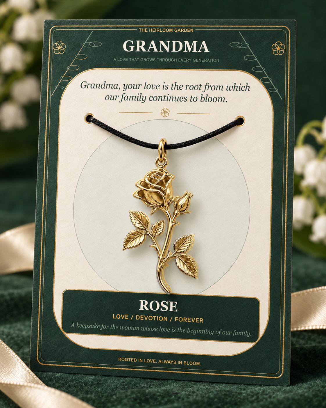 Grandma, Your Love Is the Root From Which Our Family Blooms — Flower Charm Bracelet Set
