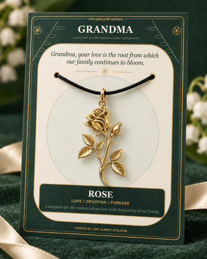 Grandma, Your Love Is the Root From Which Our Family Blooms — Flower Charm Bracelet Set