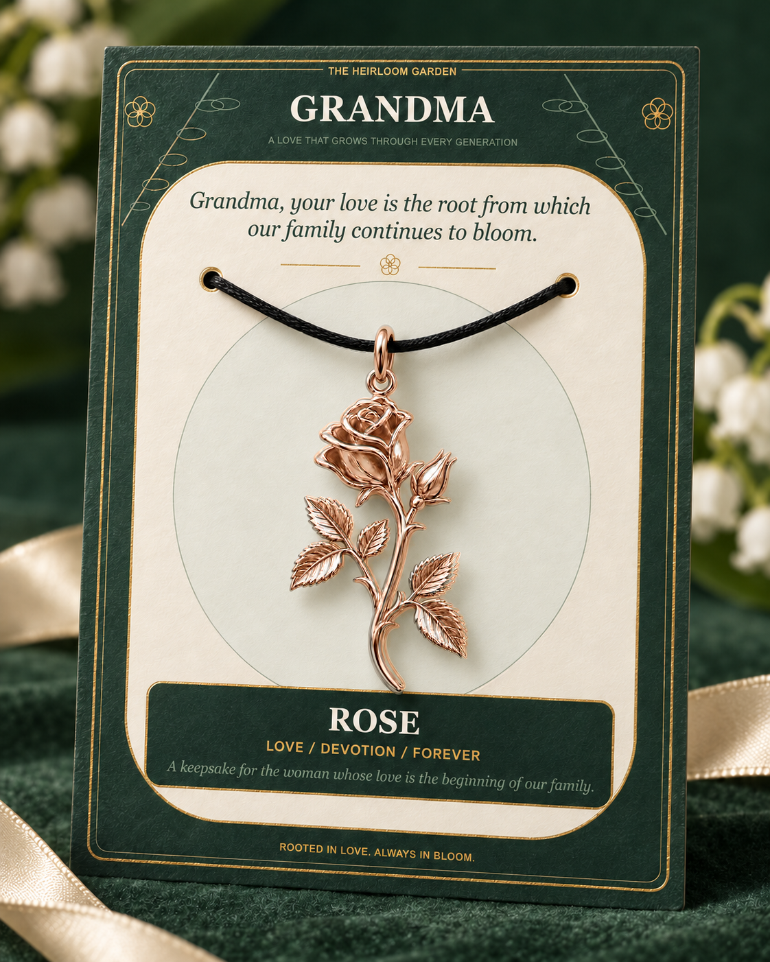 Grandma, Your Love Is the Root From Which Our Family Blooms — Flower Charm Bracelet Set