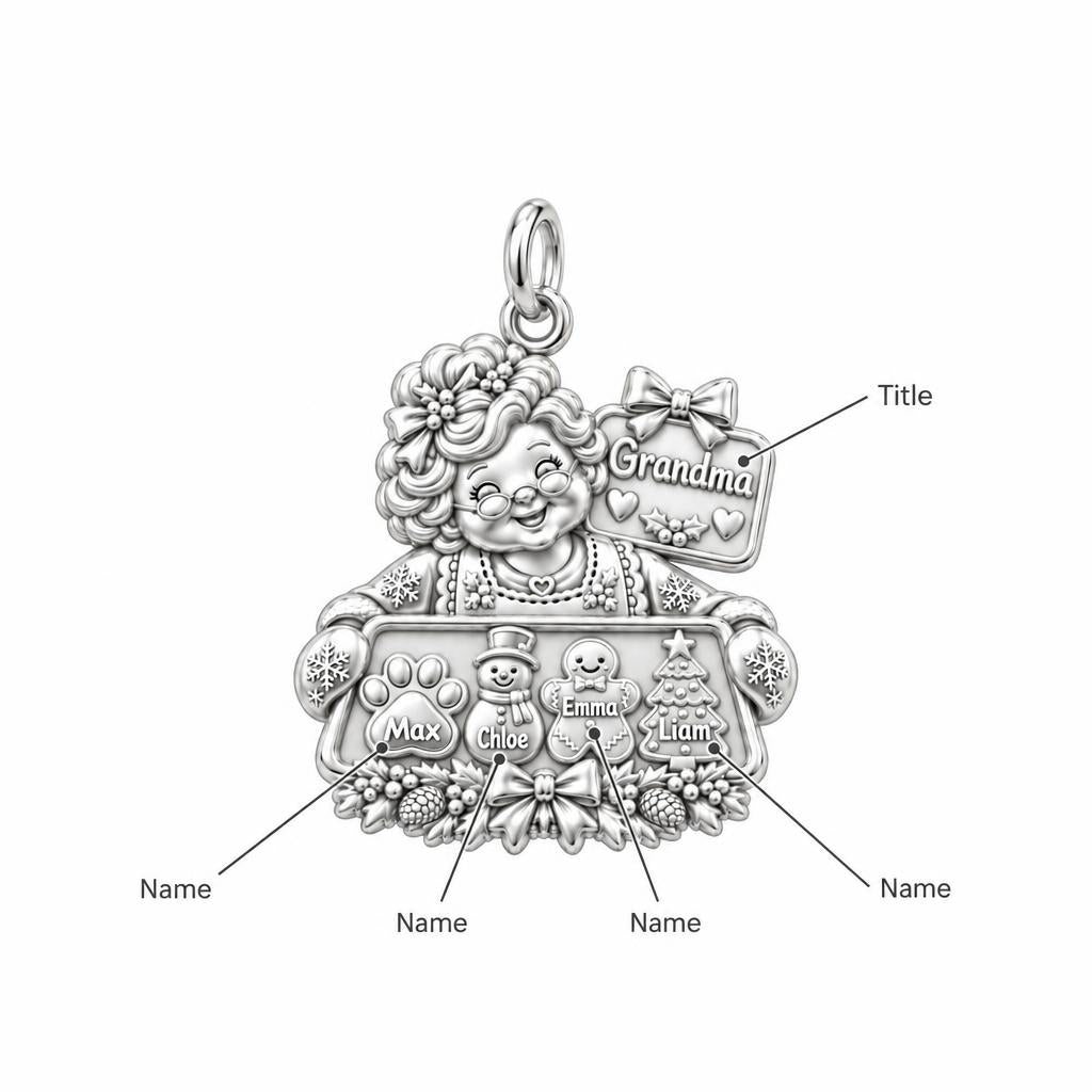 Grandma's Holiday Baking Charm Bracelet – Personalized Grandma Gift – personalization guide