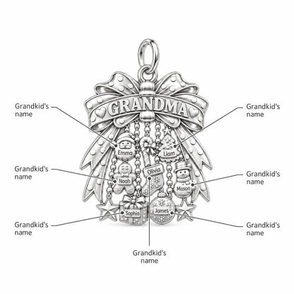 Grandma's Holiday Bow Charm Bracelet – Personalized Nana Gift – personalization guide