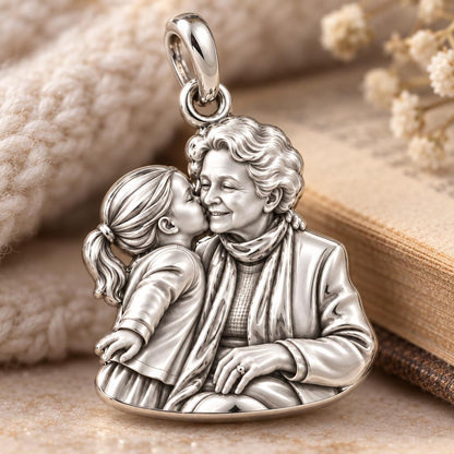 Grandma's Precious Moments Charm Bracelet – Custom Photo Gift – macro detail of the charm