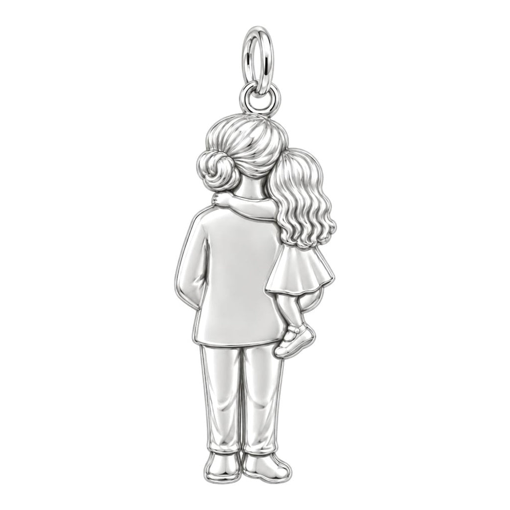 Grandma's Warm Embrace Charm Bracelet – Personalized Nana Gift – back of the charm, engraving area