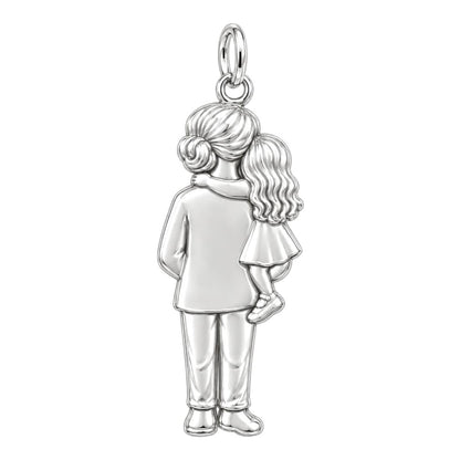 Grandma's Warm Embrace Charm Bracelet – Personalized Nana Gift – back of the charm, engraving area