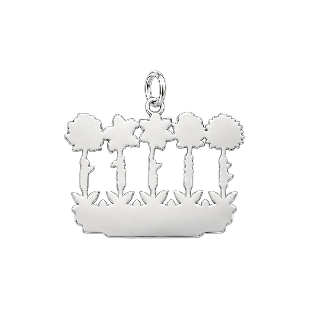 Grandma's Wildflower Garden Charm Bracelet – Personalized Gift – back of the charm, engraving area