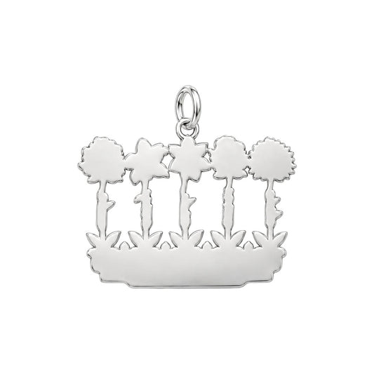 Grandma's Wildflower Garden Charm Bracelet – Personalized Gift – back of the charm, engraving area