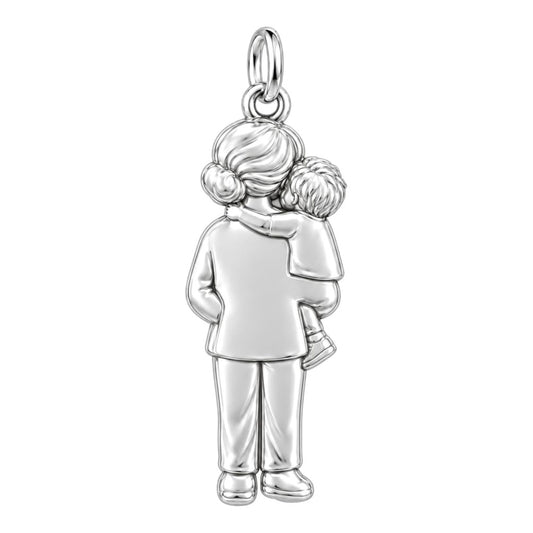 Grandma Sweet Hug Charm Bracelet – Personalized Nana Gift – back of the charm, engraving area