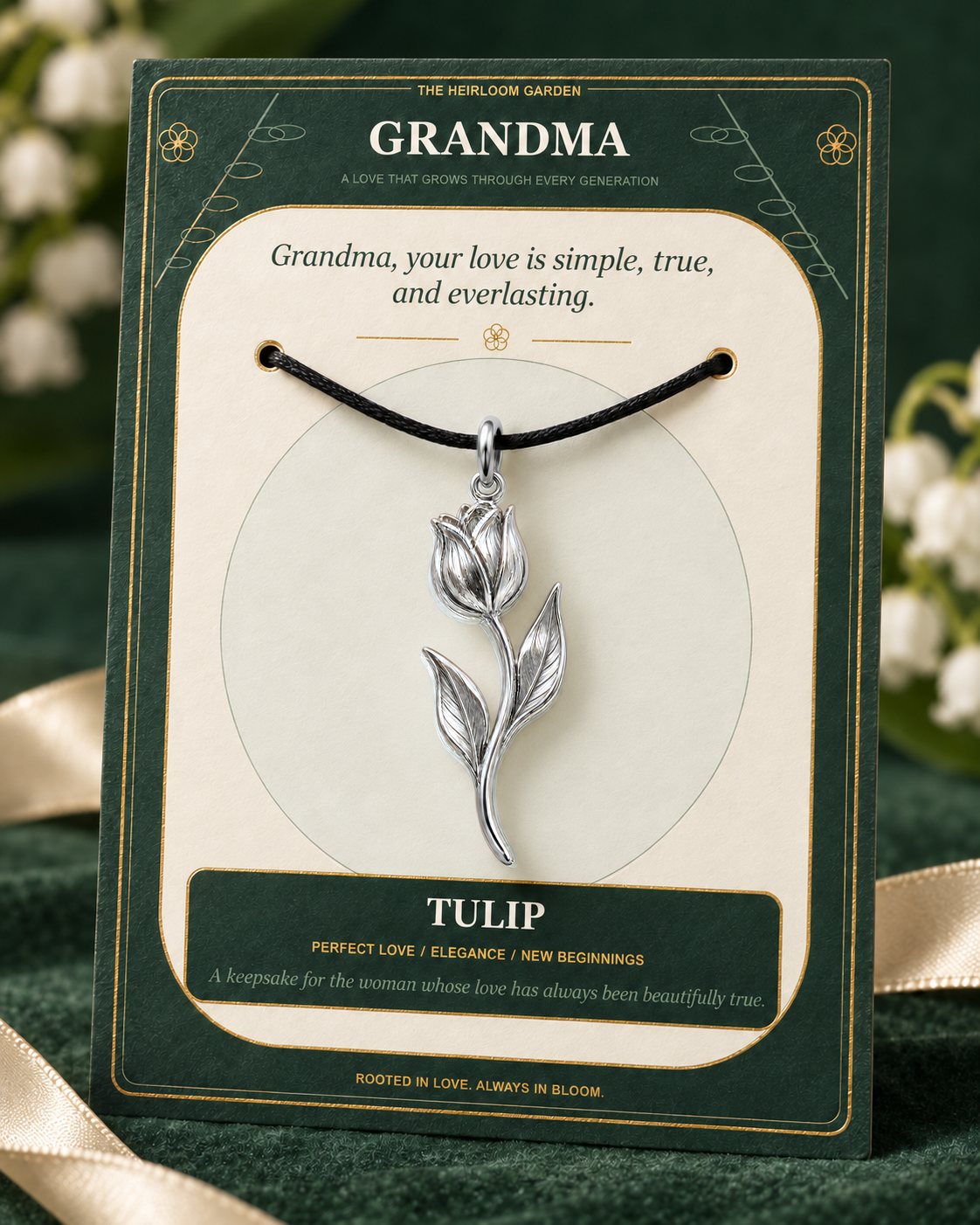Grandma, Your Love Is the Root From Which Our Family Blooms — Flower Charm Bracelet Set