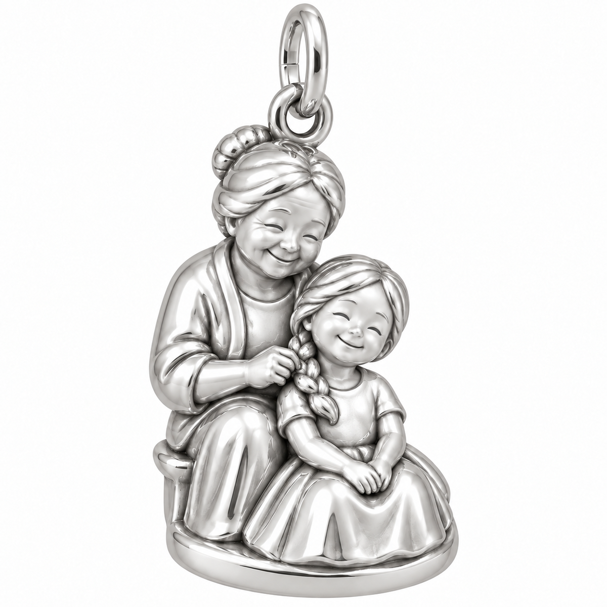 Grandma’s Loving Braid Charm — original silver charm