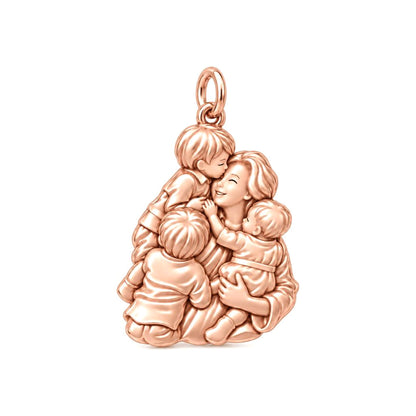 Grandmother's Tender Embrace Charm Bracelet – Personalized Mom Gift – rose gold charm, front view