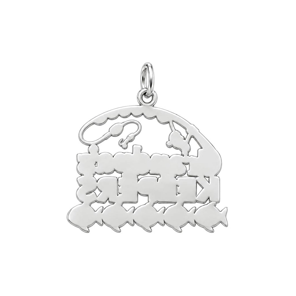 Grandpa's Keepers Charm Bracelet – Personalized Grandpa Gift – back of the charm, engraving area