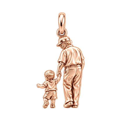 Grandpa's Little Treasure Photo Charm Bracelet - Personalized Grandpa Gift – rose gold charm, front view