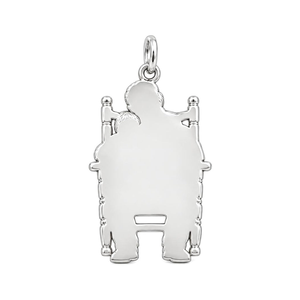 Grandpa's Rocking Chair Nap Charm Bracelet – Personalized Grandpa Gift – back of the charm, engraving area