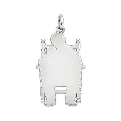 Grandpa's Rocking Chair Nap Charm Bracelet – Personalized Grandpa Gift – back of the charm, engraving area