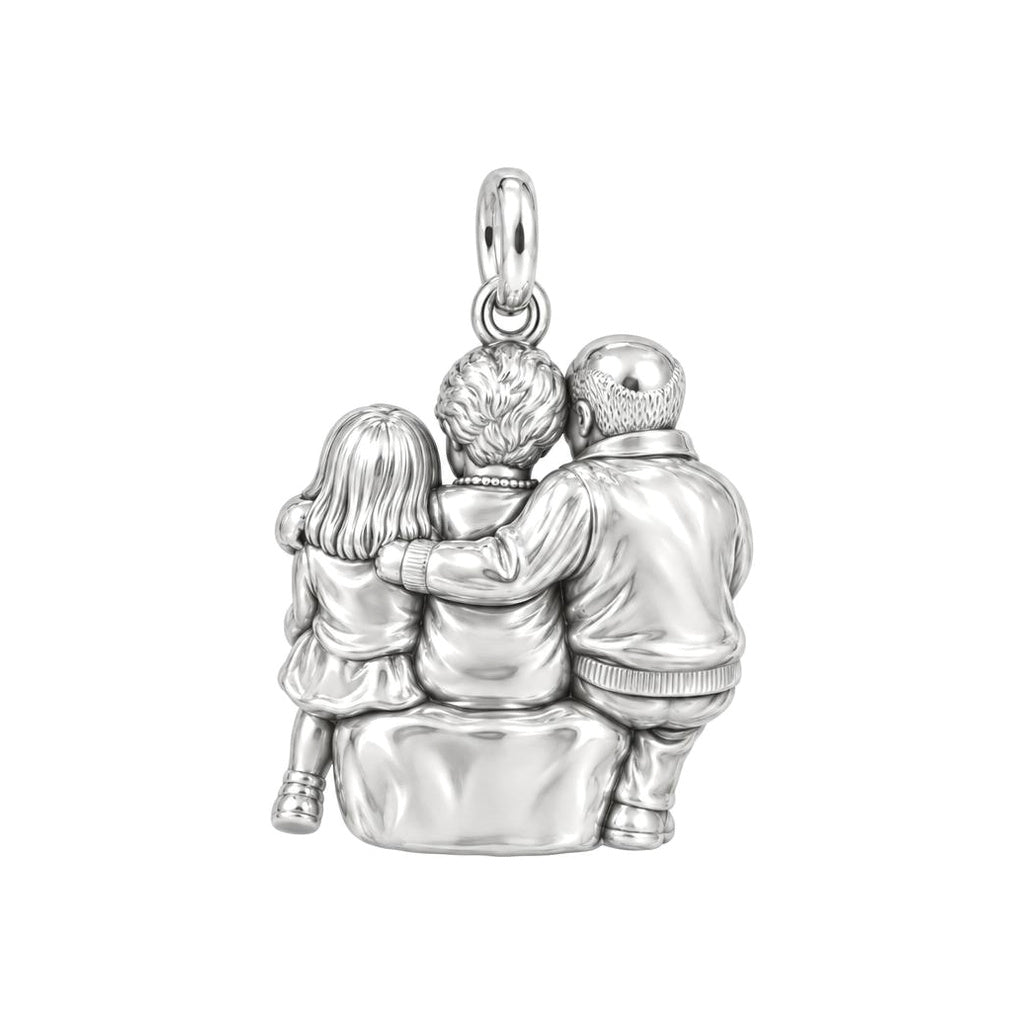Grandparents Reading Together Charm Bracelet – Personalized Nana Gift – back of the charm, engraving area