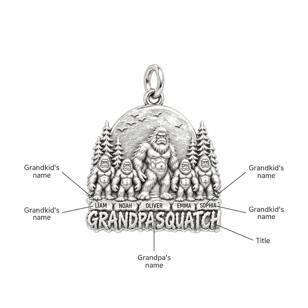 Grandpasquatch Legend Charm Bracelet – Personalized Grandpa Gift – personalization guide