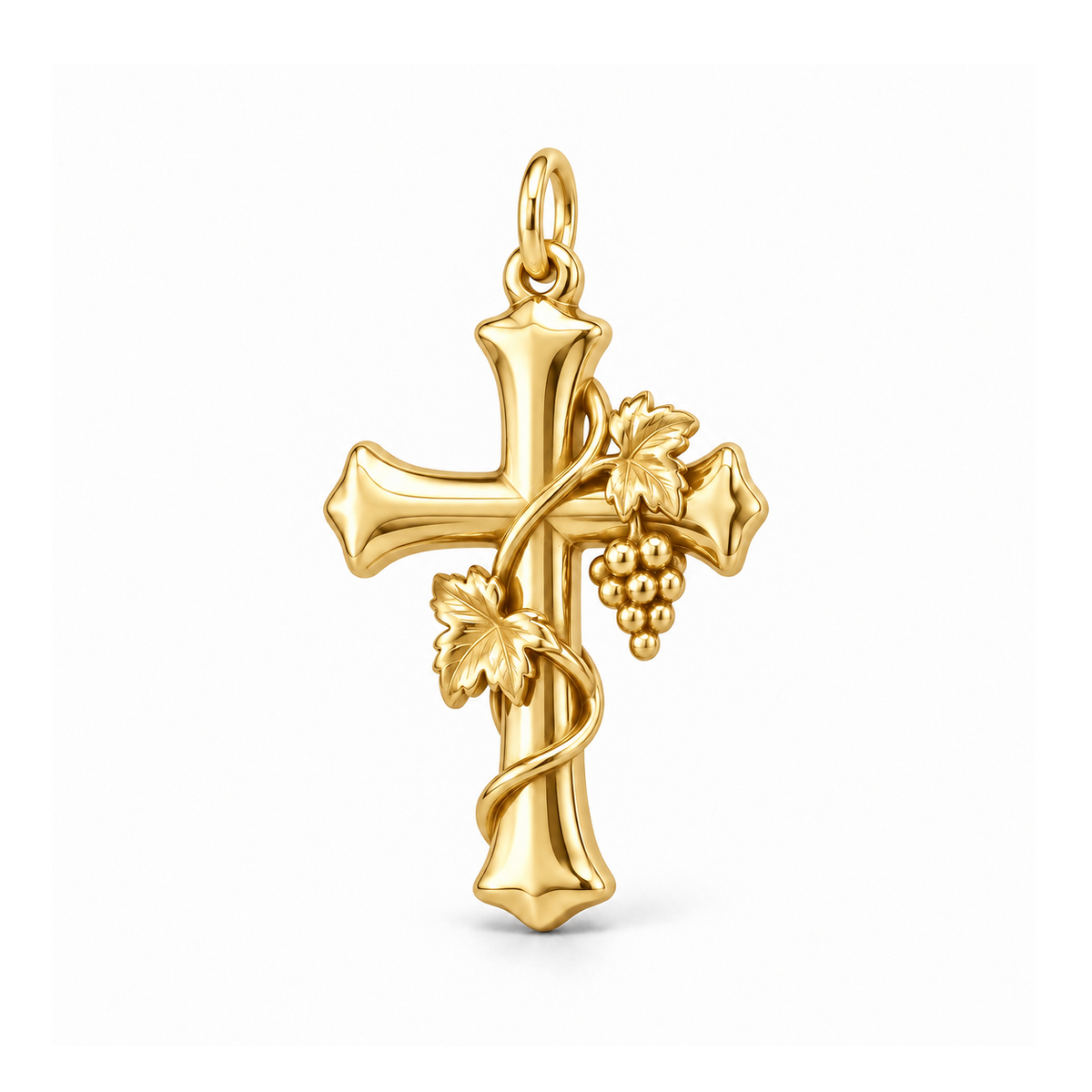 Grapevine Cross Charm — Gold | charm-topics-remaining-444-2026-09-14 | topic-210