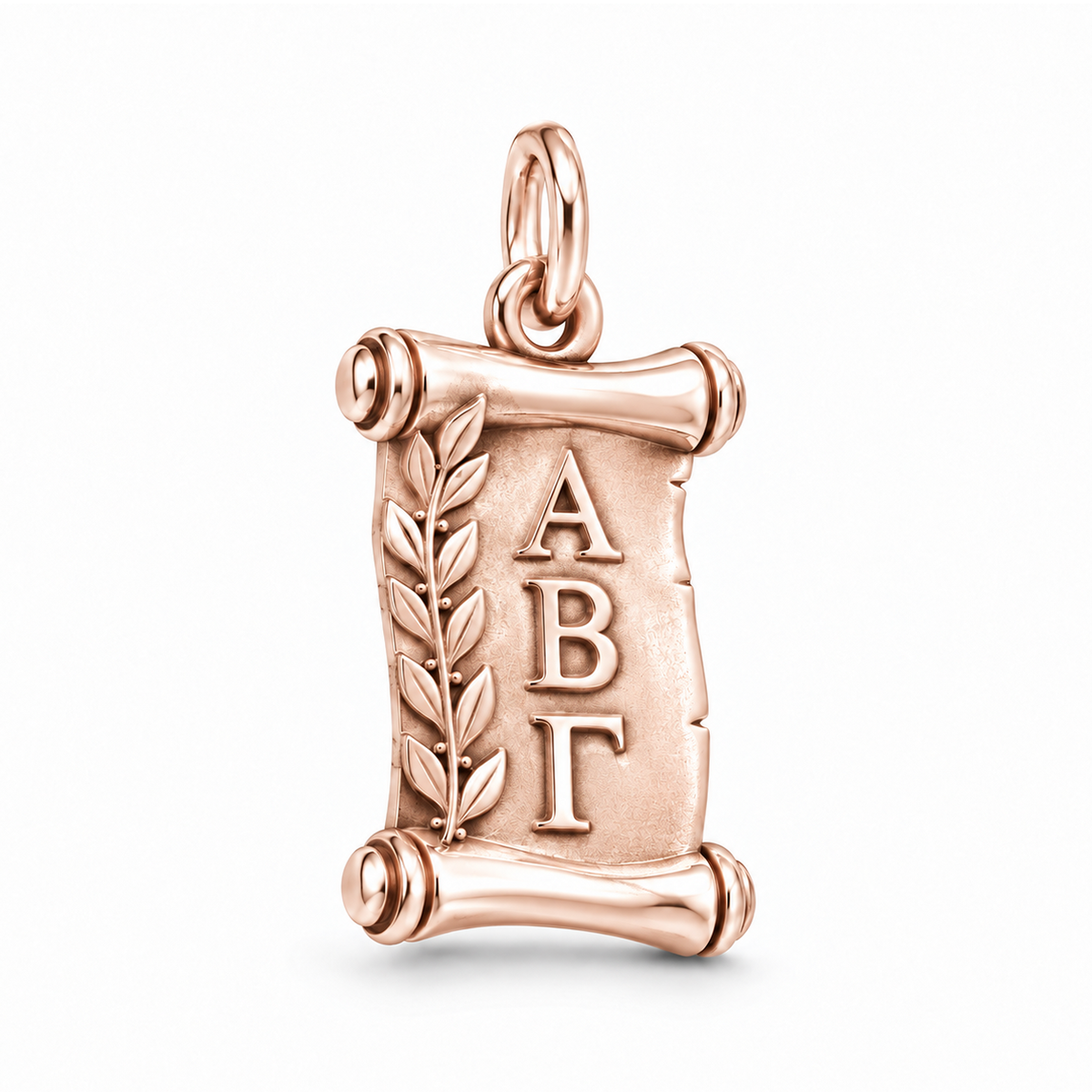 Greek Letters Scroll Charm — Rose Gold | charm-topics-remaining-444-2026-09-14 | topic-413