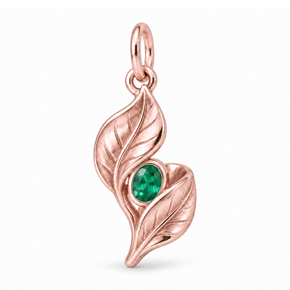 Green Leaf Charm — Rose Gold | charm-topics-remaining-444-2026-09-14 | topic-088