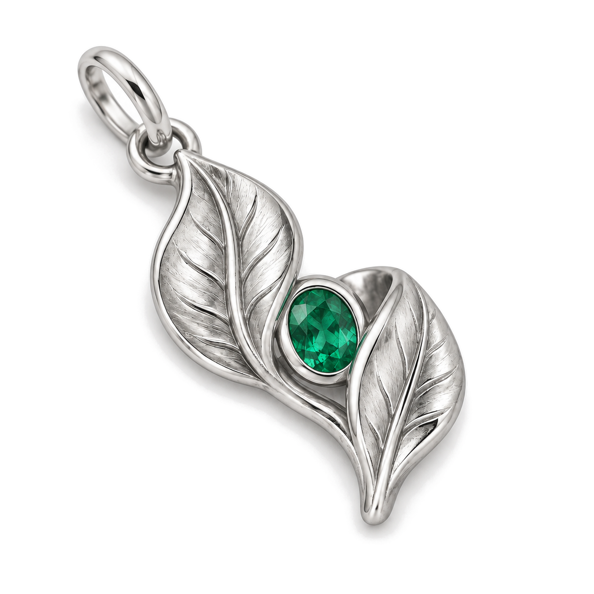Green Leaf Charm — Silver Super Macro | charm-topics-remaining-444-2026-09-14 | topic-088