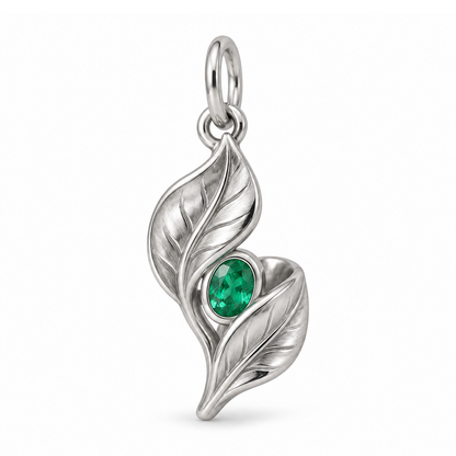 Green Leaf Charm — Silver | charm-topics-remaining-444-2026-09-14 | topic-088