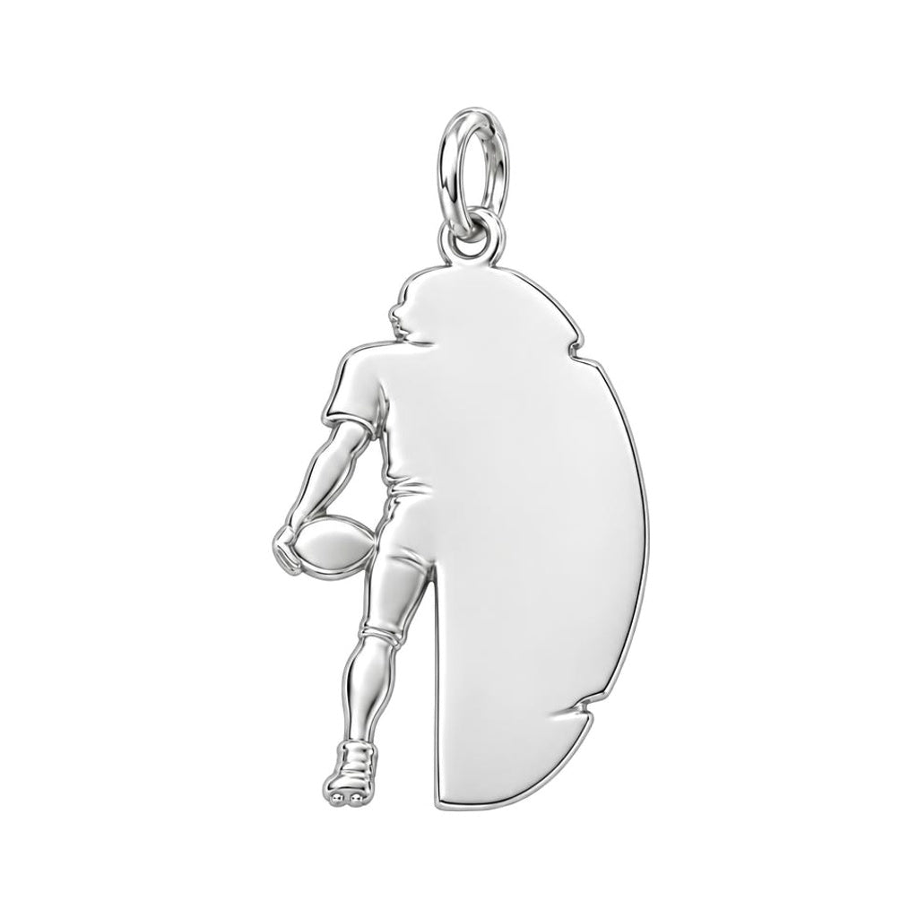 Gridiron Glory Charm Bracelet – Personalized Athlete Gift – back of the charm, engraving area
