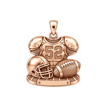 Gridiron Glory Gear Charm Bracelet – Personalized Mom Gift – rose gold charm, front view