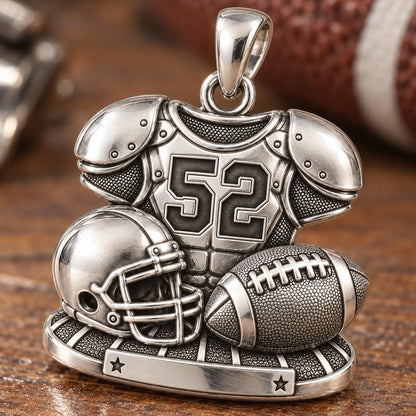Gridiron Glory Gear Charm Bracelet – Personalized Mom Gift – macro detail of the charm