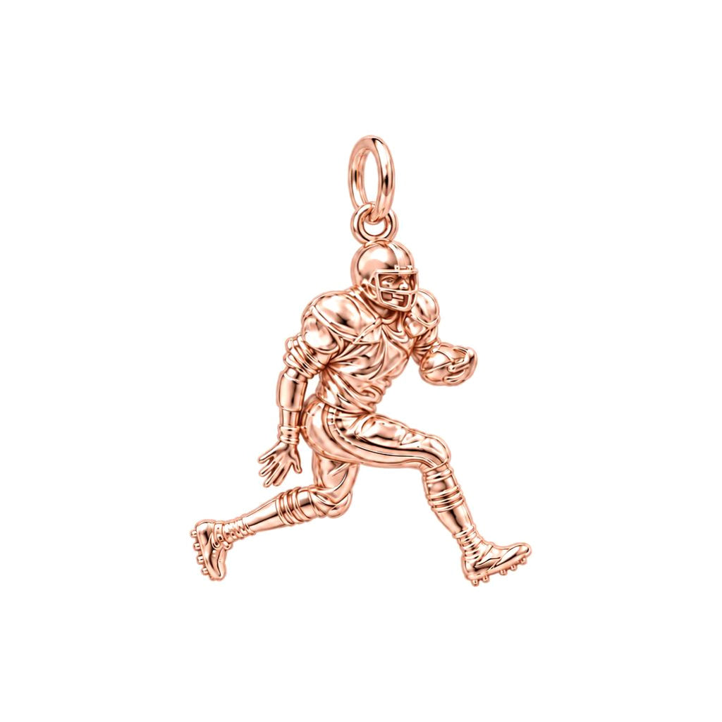 Gridiron Glory Player Charm Bracelet – Personalized Athlete Gift – rose gold charm, front view