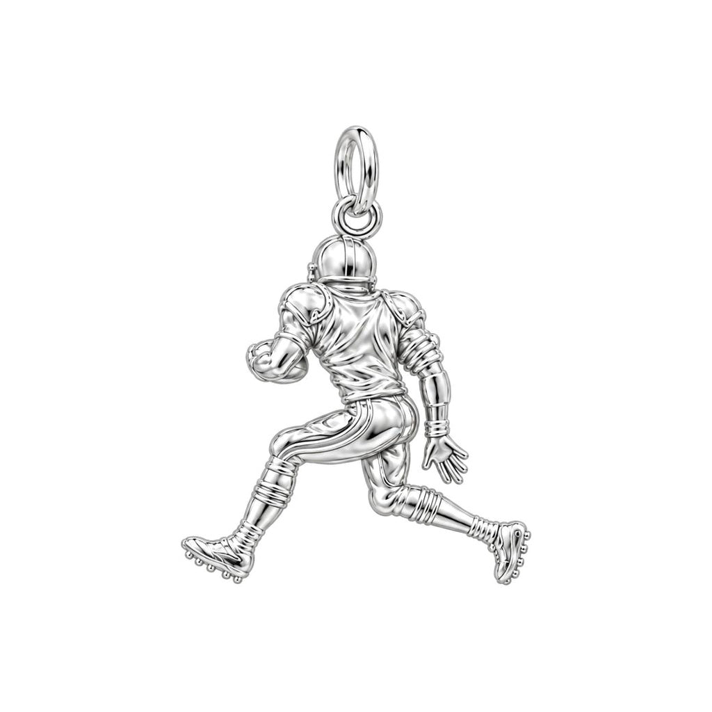 Gridiron Glory Player Charm Bracelet – Personalized Athlete Gift – back of the charm, engraving area