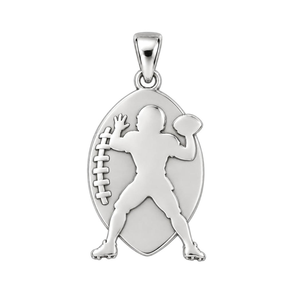 Gridiron Hero Charm Bracelet – Personalized Football Mom Gift – back of the charm, engraving area