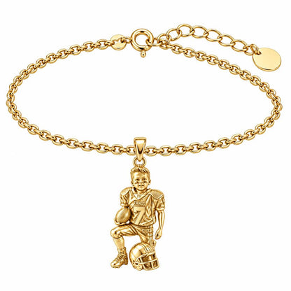 Gridiron Hero Charm Bracelet Set – 18K gold, front view