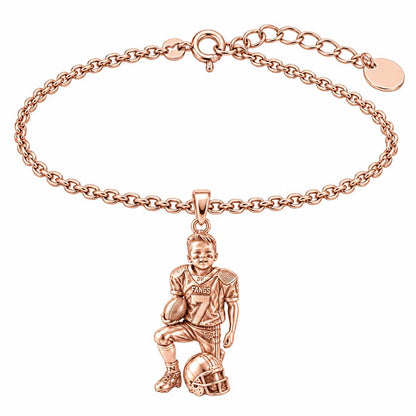 Gridiron Hero Charm Bracelet Set – rose gold, front view