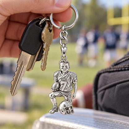 Gridiron Hero Charm Keychain – worn / in use