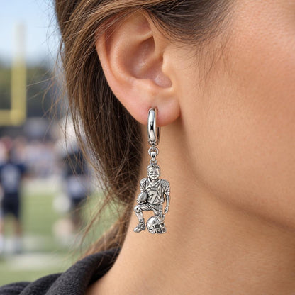 Gridiron Hero Huggie Charm Earrings – worn / in use