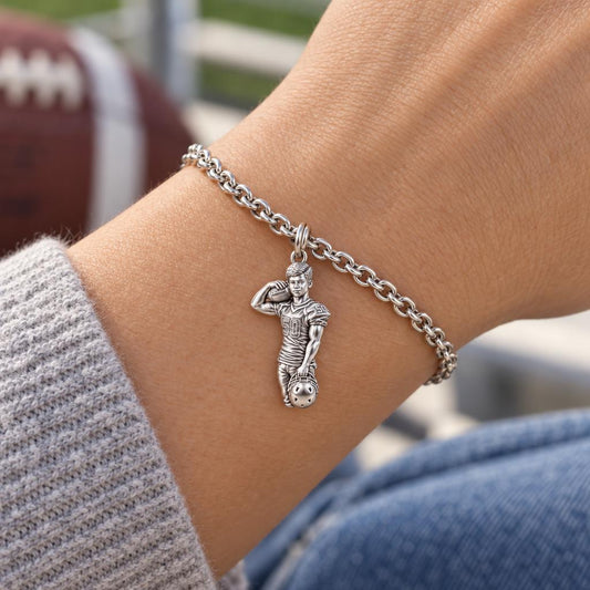 Gridiron Hero Photo Sculpt Charm Bracelet Set – worn / in use