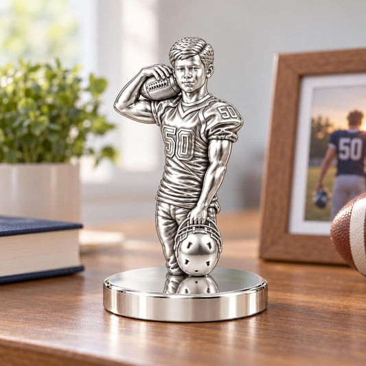 Gridiron Hero Photo Sculpt Keepsake Plaque – worn / in use