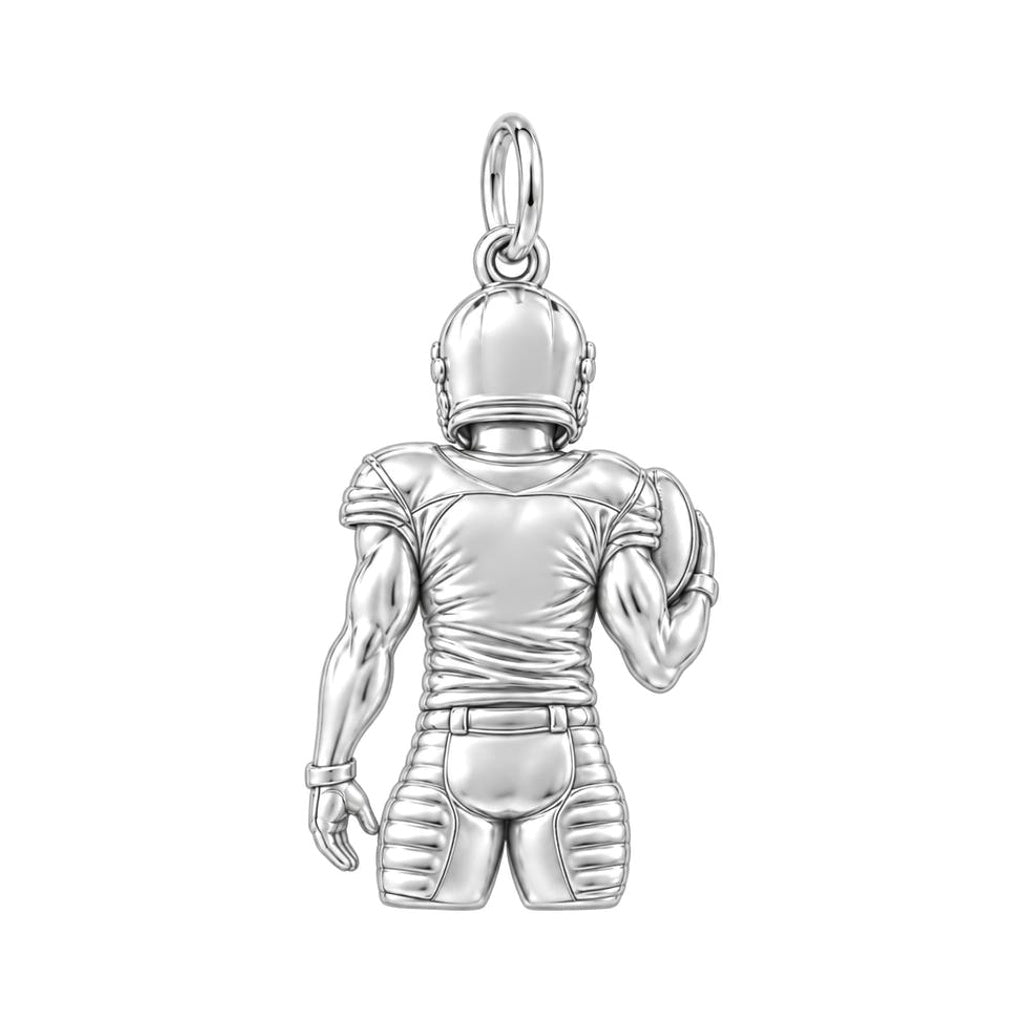 Gridiron Hero Portrait Charm Bracelet – Personalized Mom Gift – back of the charm, engraving area