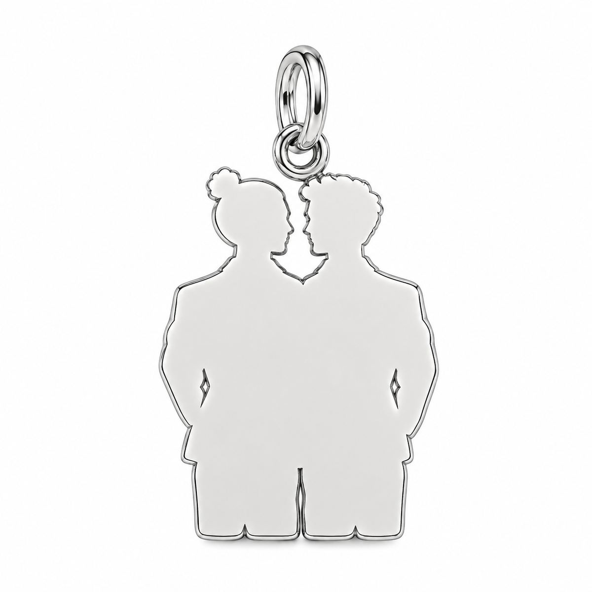 Groom And Groom Wedding Charm Bracelet – Personalized Couple Gift – back of the charm, engraving area